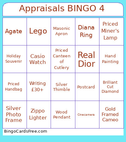 Appraisals 4 Bingo Card
