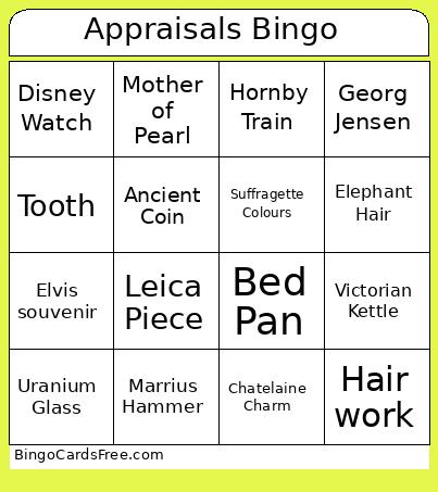 Appraisals Bingo 