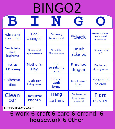 April 2026 Bingo Card