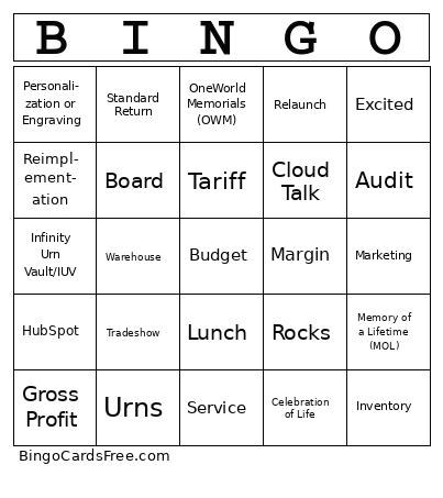 April Bingo