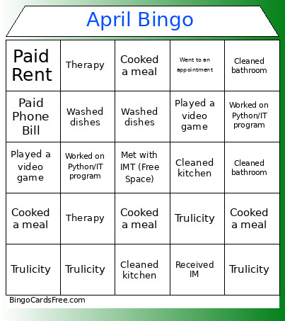 April Bingo Card