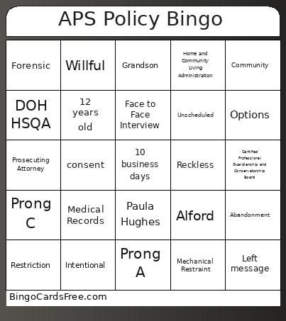 APS Policy Bingo