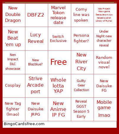 Arc Sys Direct Bingo