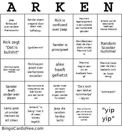 ARCEN Bingo Card