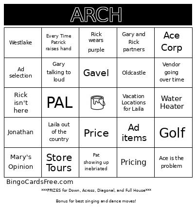 ARCH 2025 Bingo