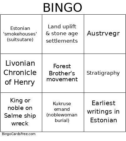 Archaeology For Non-Archaeologists Bingo Card 2
