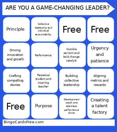ARE YOU A GAME-CHANGING LEADER? Bingo Card