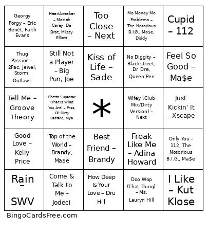 Ariel Bingo Card
