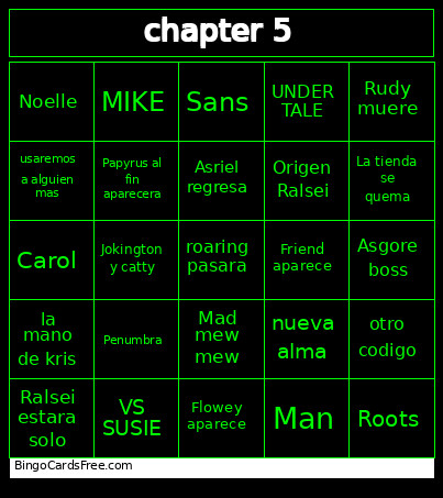 Arielsaky Bingo Card