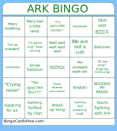 Ark Bingo Card