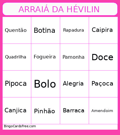 ARRAIÁ DA HÉVILIN Bingo Card