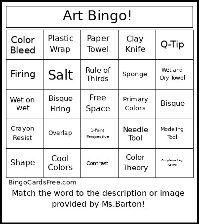 Art ! Bingo Card
