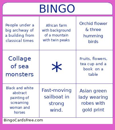 Art Bingo Card