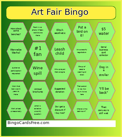Art Fair Bingo Card