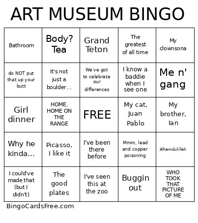 ART MUSEUM Bingo Card