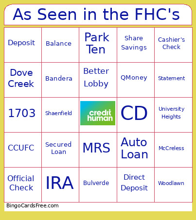 As Seen In The FHC's Bingo Card