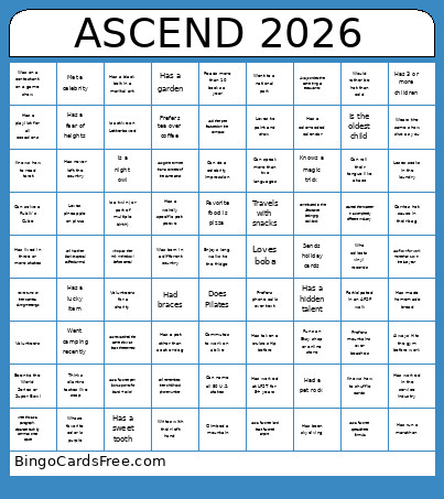 ASCEND 2026 Bingo Card