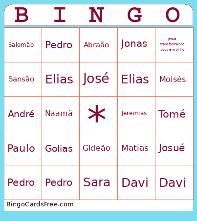 Asdaaaa Bingo Card
