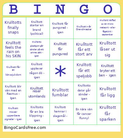 Asdf Asdf Bingo Card