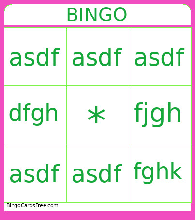 Asdfasdf Bingo Card