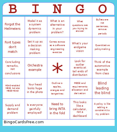 ASDL Grand Challenge Review Bingo Card