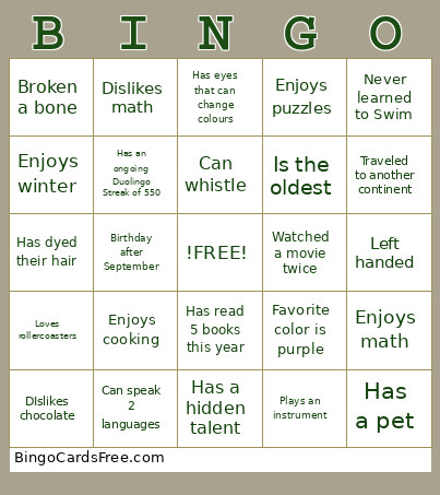 ASEC Bingo Card