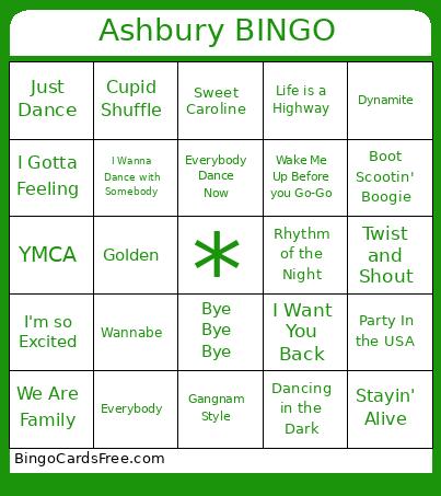 Ashbury Bingo Card