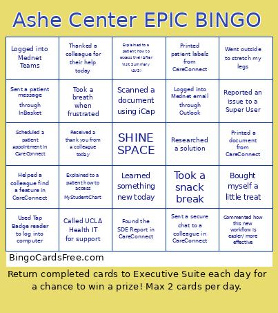 Ashe Center Epic Bingo