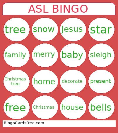 Asl Bingo Card