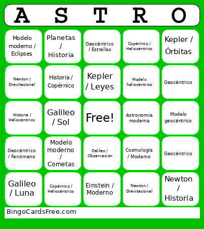 Astral Bingo Card