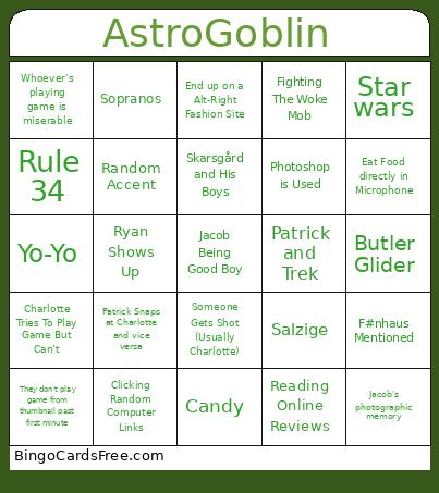 AstroGoblin Bingo Card