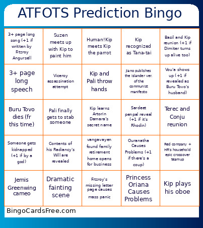 ATFOTS Prediction Bingo Card