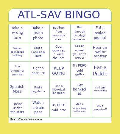ATL-SAV Bingo Card