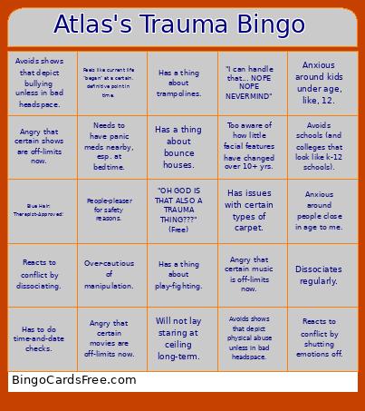 Atlas's Mental Health #4 Bingo Card