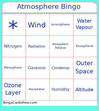Atmosphere Bingo Card