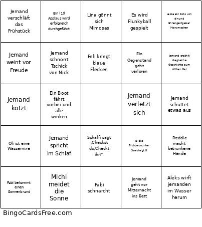 Attersee Wochenende 2025 Bingo Card