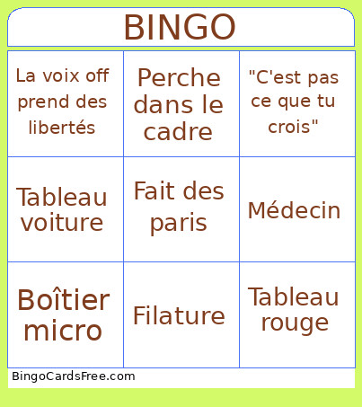 Au Nom De La Vérité Bingo Card 2