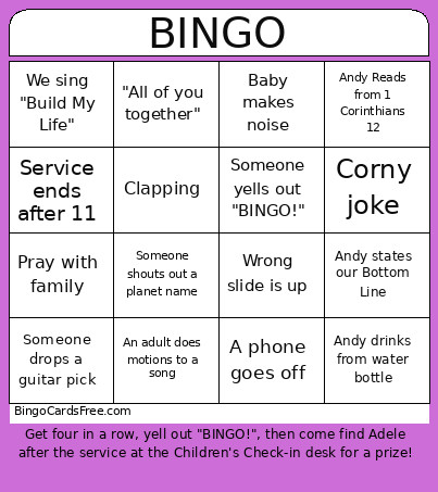 August 2026 Bingo Card