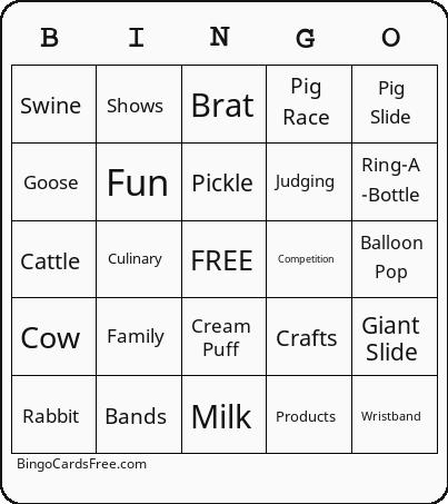 August Bingo