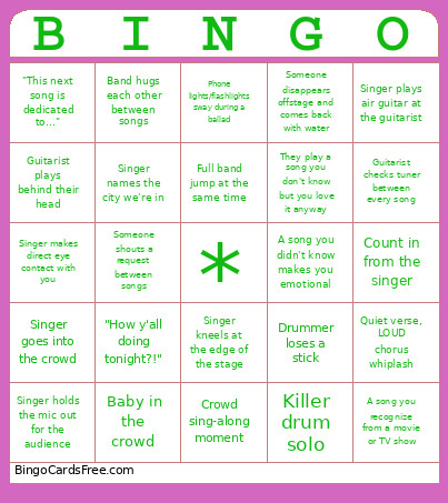 AUIDENCE MEMBER Bingo Card