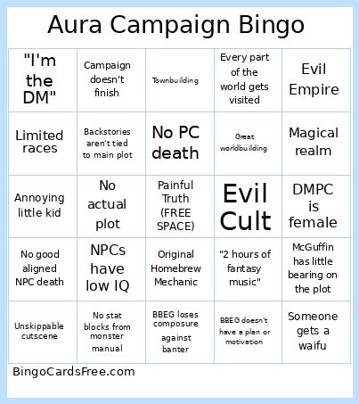 Aura Campaign Bingo
