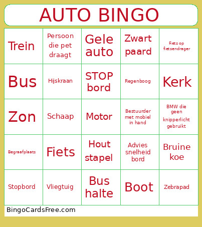 Auto Bingo Card