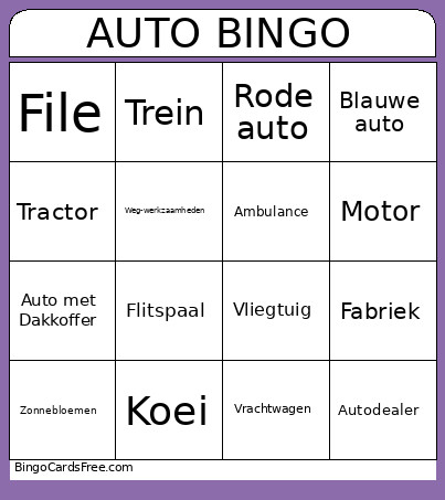 Auto Bingo Card