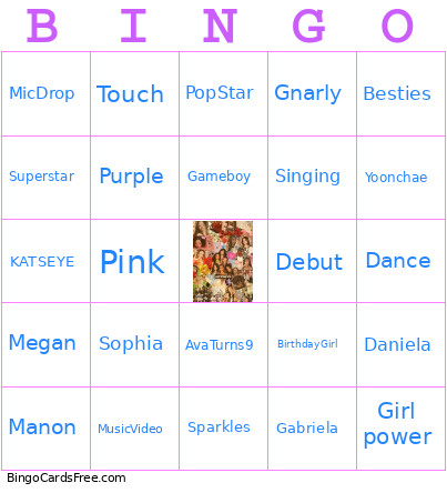 Ava’s Katseye Bingo Card 2