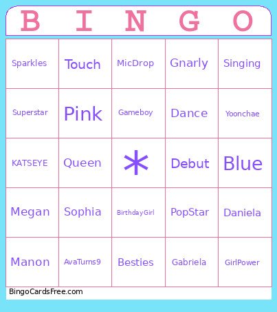 Ava’s Katseye Bingo Card
