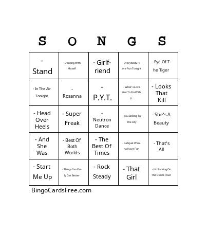 Awesome 80s V04 Bingo