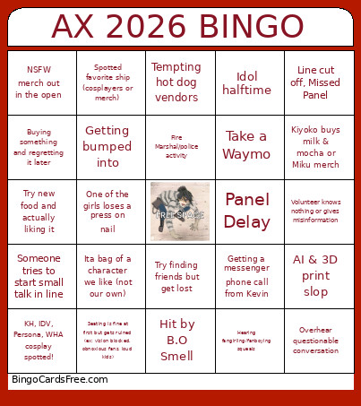 AX 2026 Bingo Card