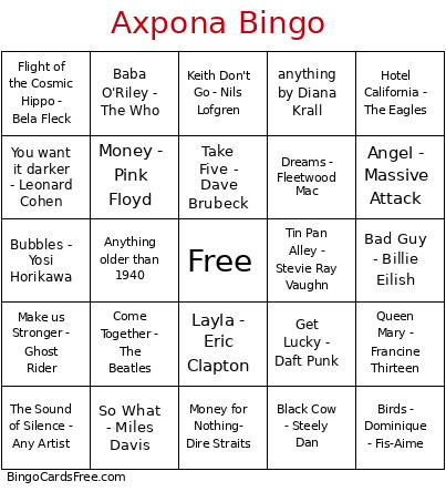 Axpona Bingo Card