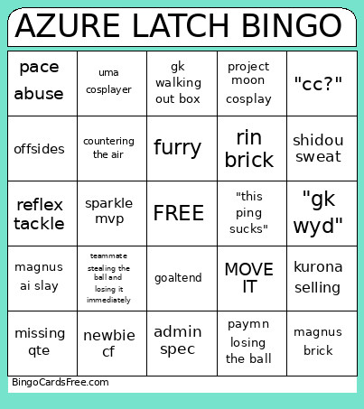 AZURE LATCH Bingo Card
