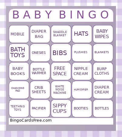 B A B Y B I N G O Bingo Card